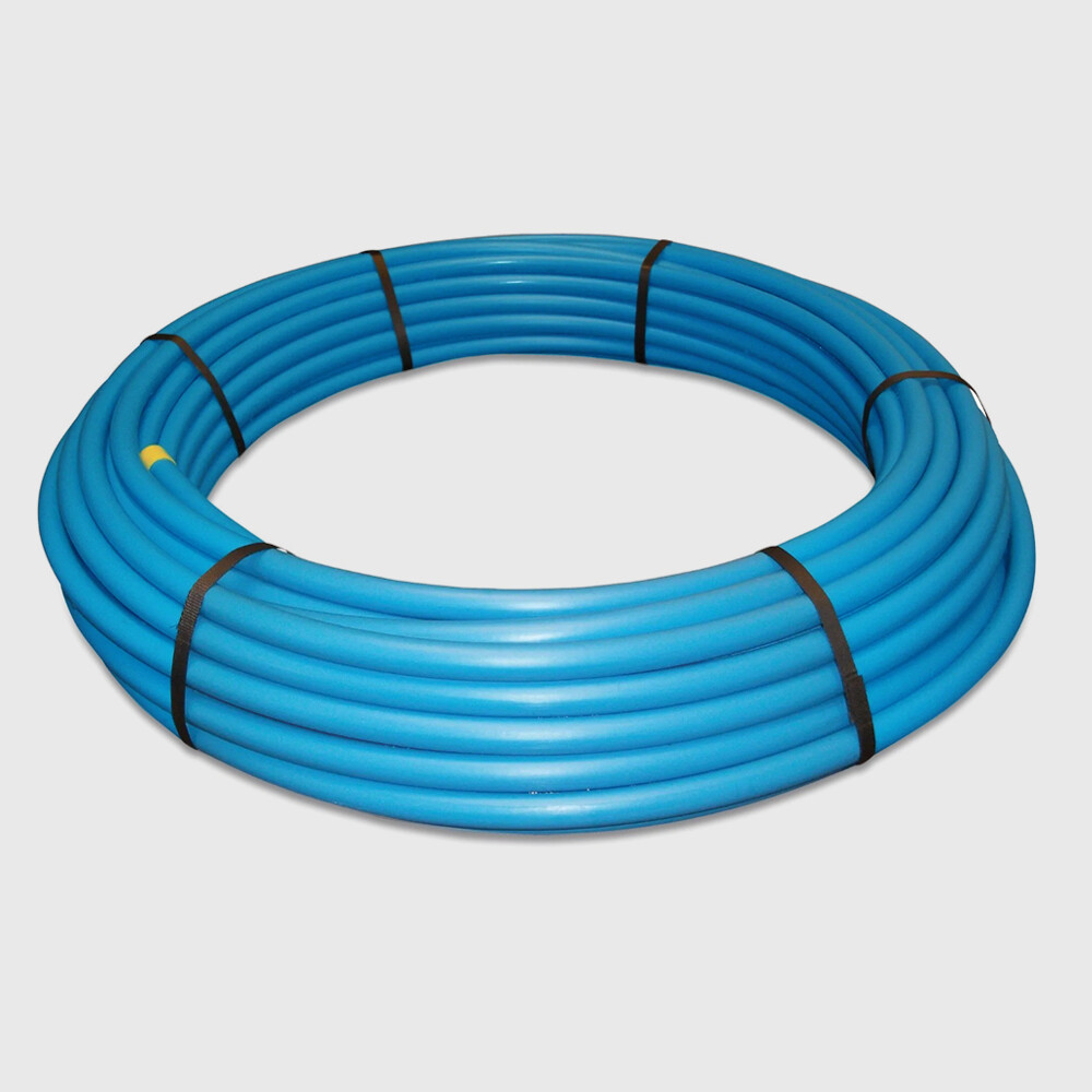 Pressure pipe PE80 20 mm x 2,0 mm plain SDR9 12,5bar blue 100m DWI