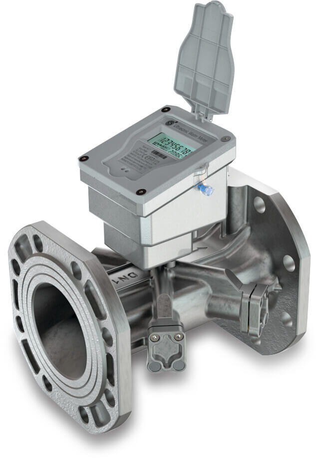 Profec Ultrasonic water meter stainless steel 304 DN100 DIN flange 16bar 3.6V Li-battery grey CE/MID type Class 2