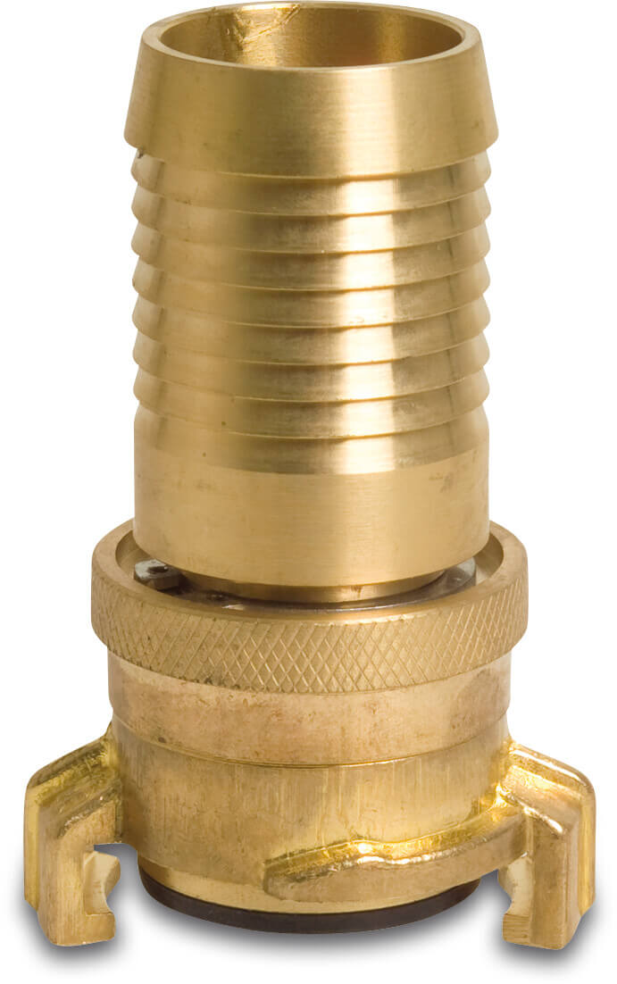 Suction and pressure coupler brass CW617N 13 mm hose tail CD 40 KTW-A type with locknut