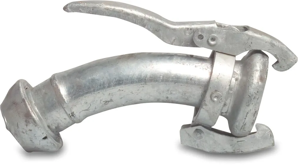 Bogen 45° Stahl Verzinkt 108 mm M-Teil Kardan x V-Teil Kardan type Kardan