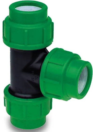 VDL Trójnik 90° PP 20 mm zacisk 16bar czarno-zielony KIWA