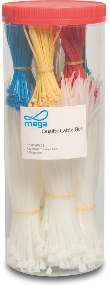 Profec Cable tie assortment box nylon 650 pcs
