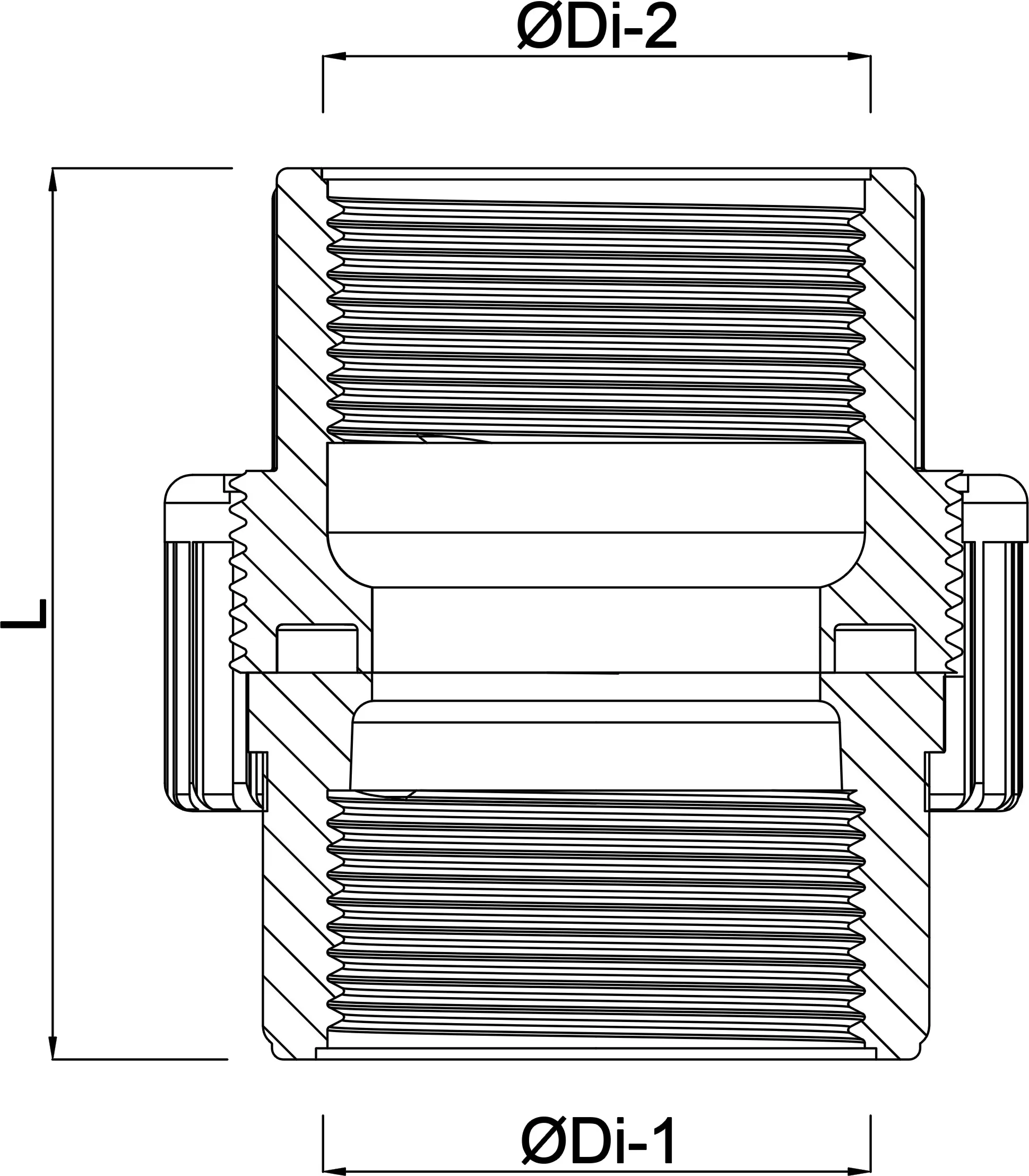 Verschraubung PP 1/2" Innengewinde 10bar Beige