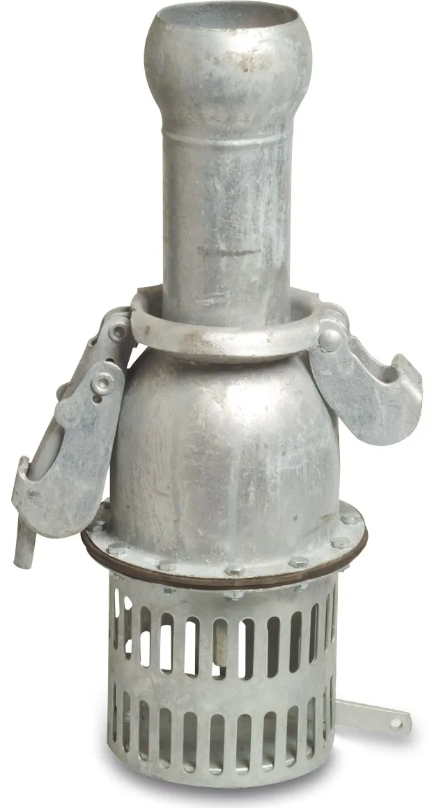 Foot valve steel galvanised 108 mm male part Bauer