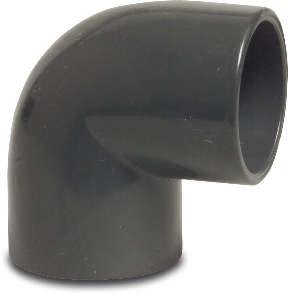 Elbow 90° PVC-U 250 mm glue socket 10bar grey