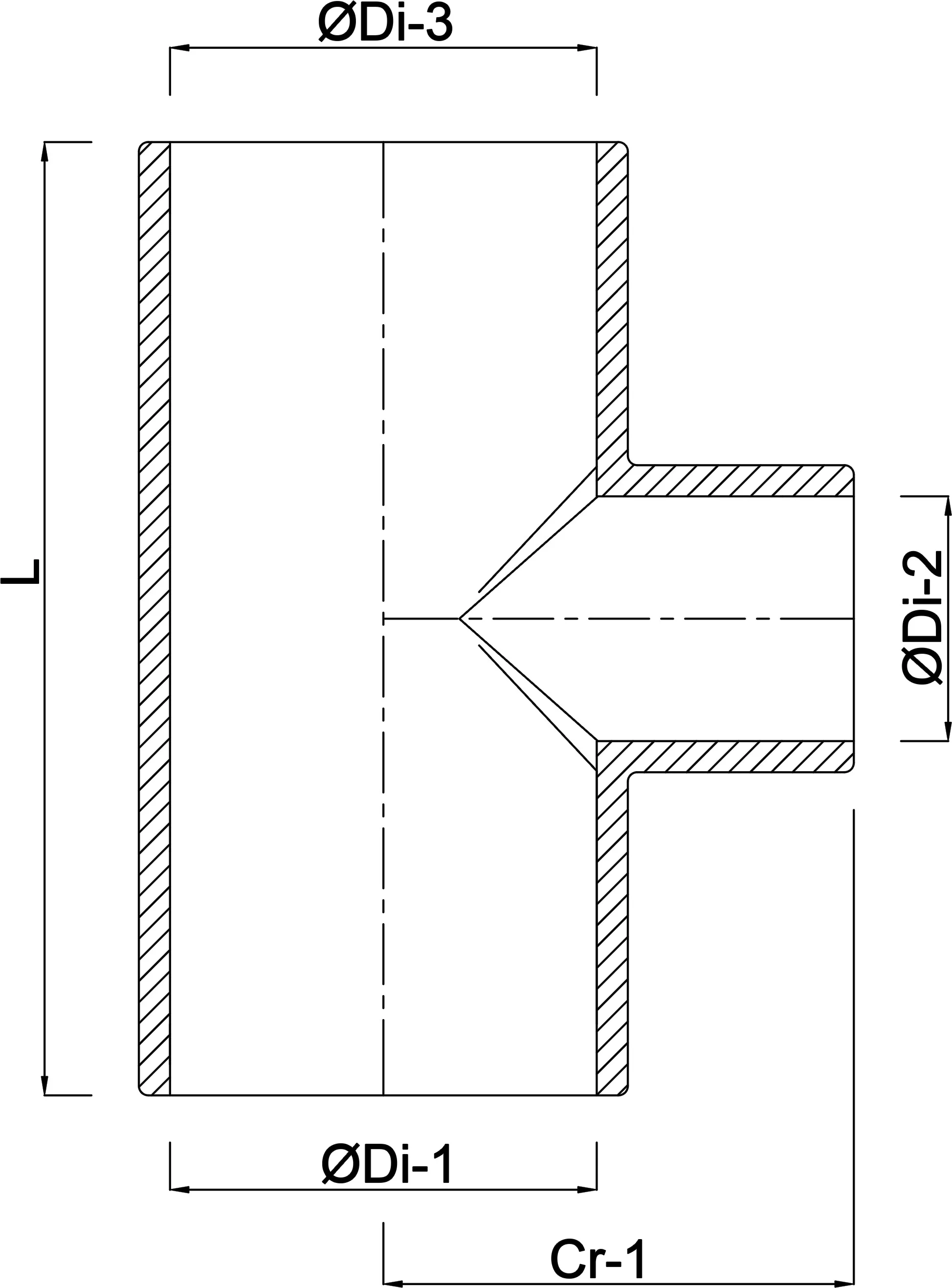 Profec Verloop T-stuk 90° PVC-U 110 mm x 90 mm x 110 mm lijmmof 16bar grijs