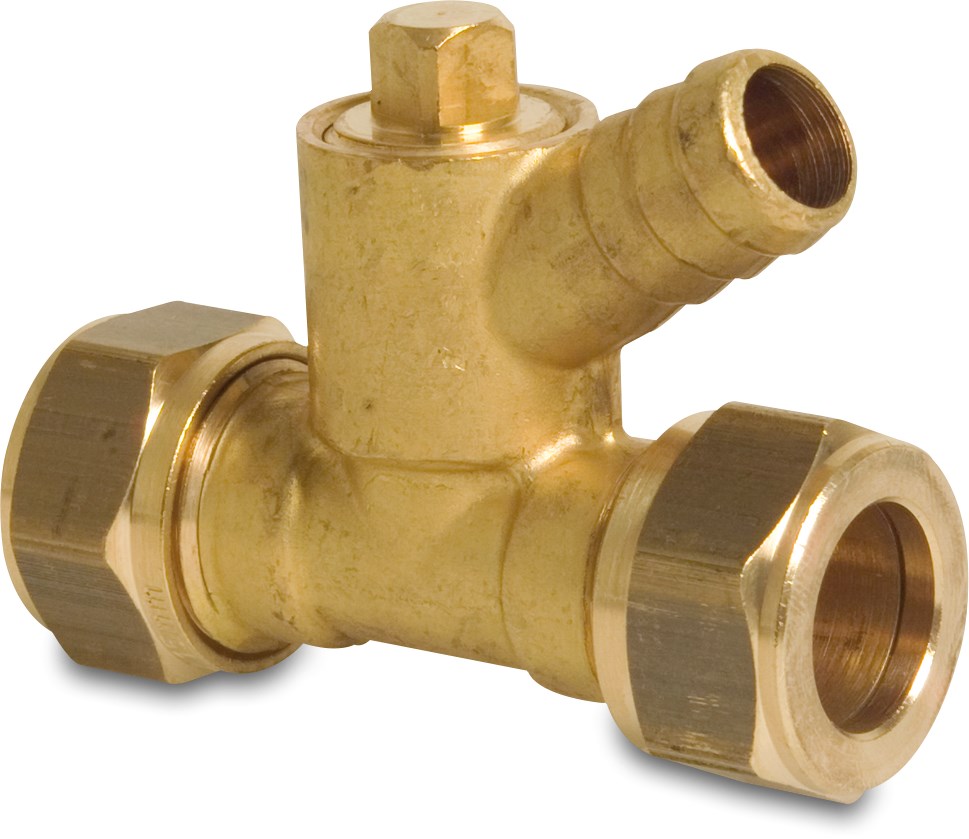 Bonfix Drain valve socket brass 22 mm compression KIWA
