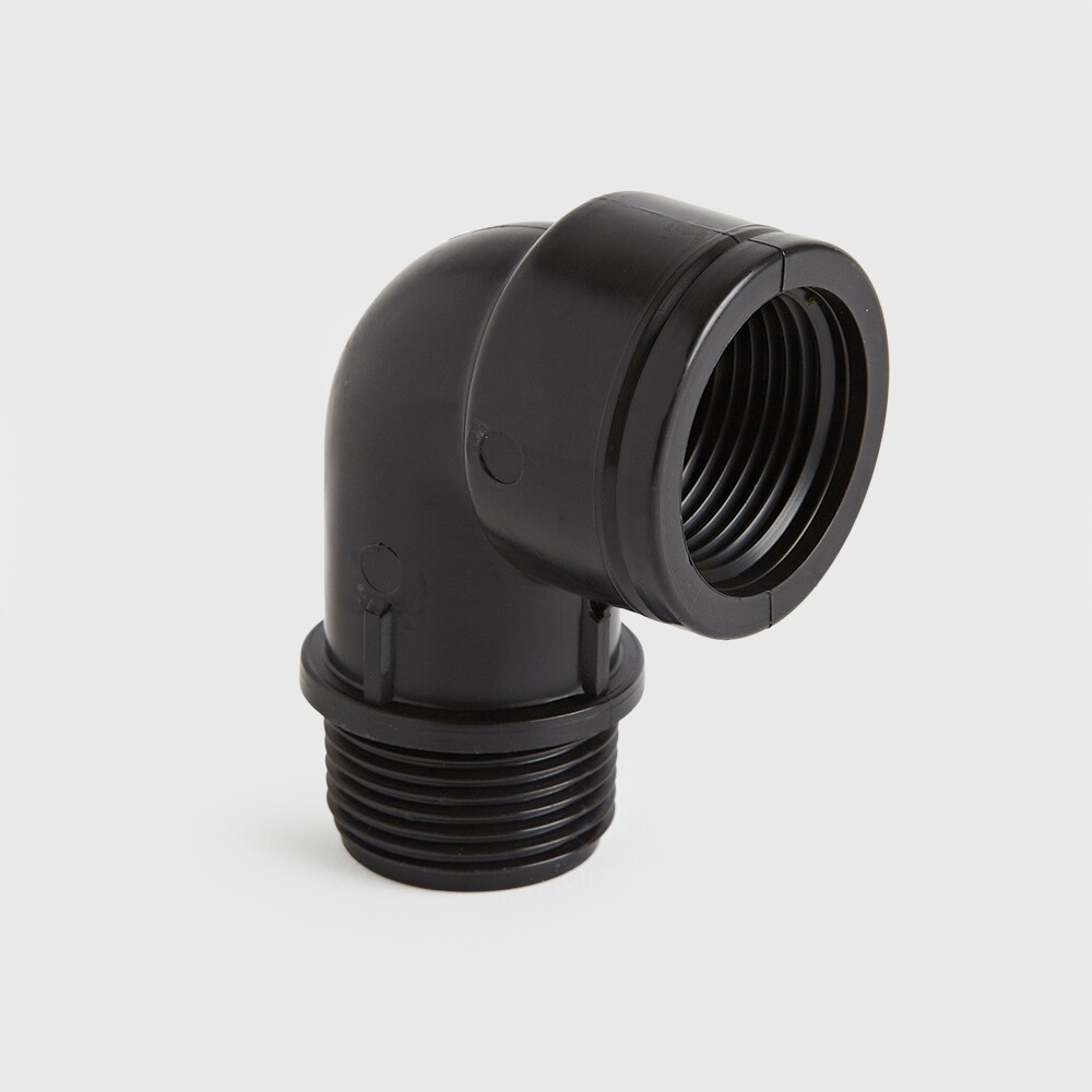 Elbow 90° PP 3/4" female thread x male thread 10bar black