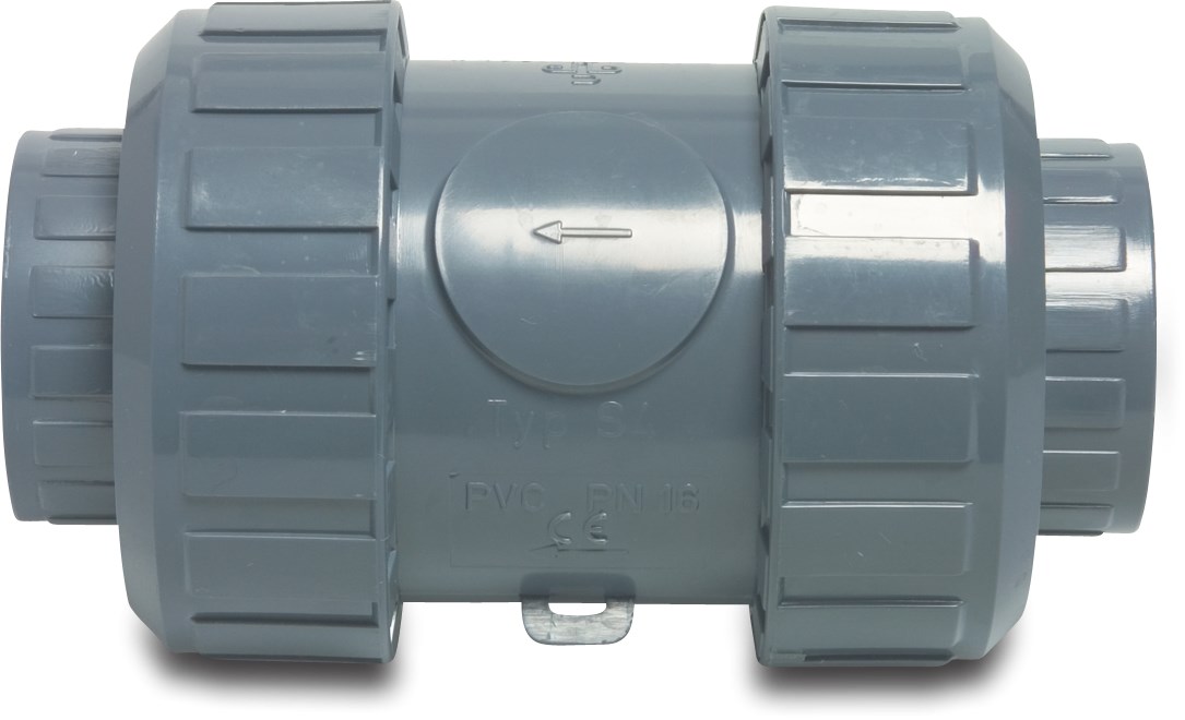 Praher Non return valve PVC-U 16 mm glue socket 10bar grey type S4