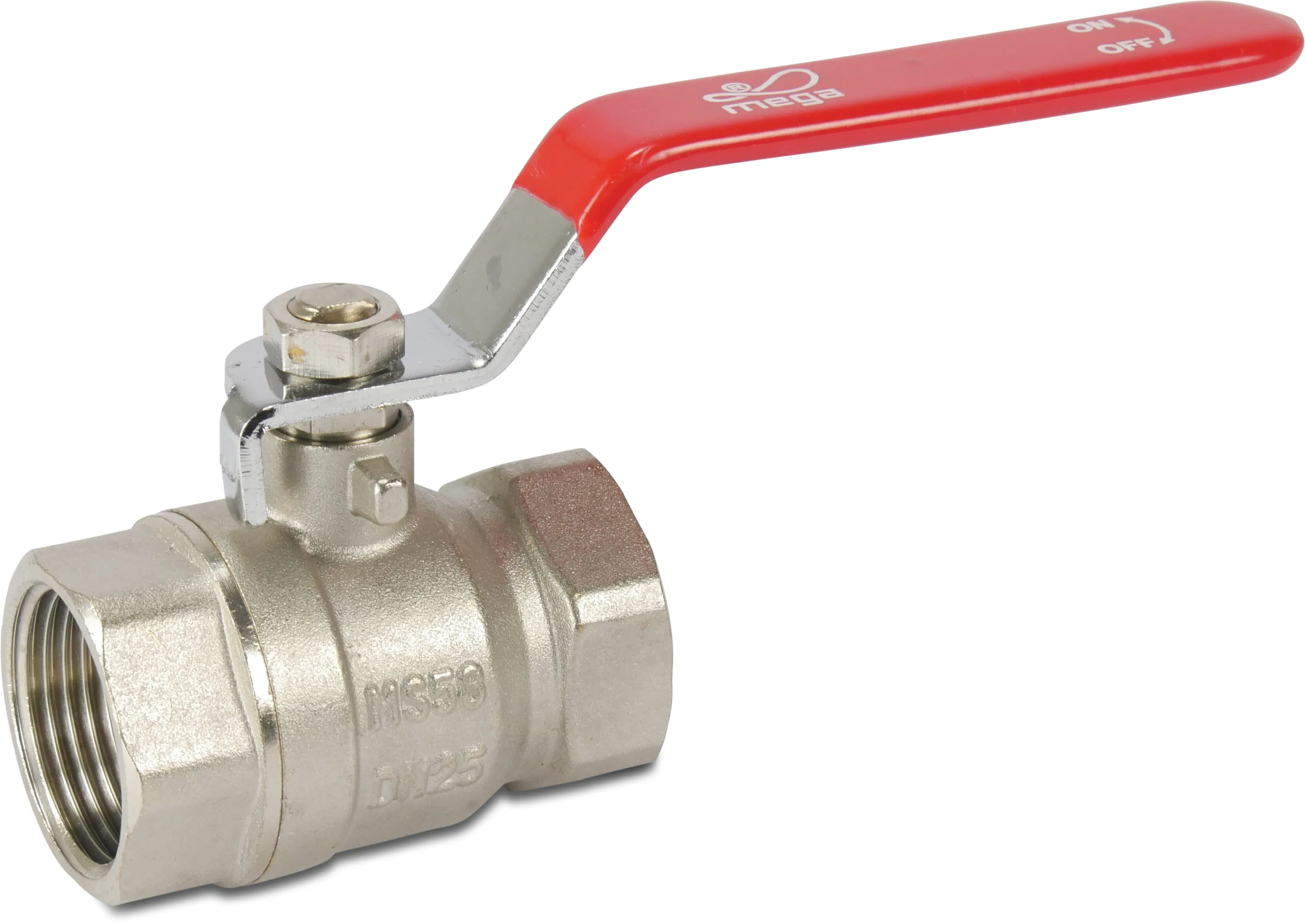 Profec Ball valve brass nickel plated 4" female thread 25bar type 100