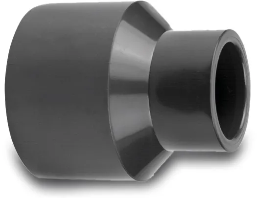 VDL Reducer socket PVC-U 160 mm x 90 mm glue socket 16bar grey