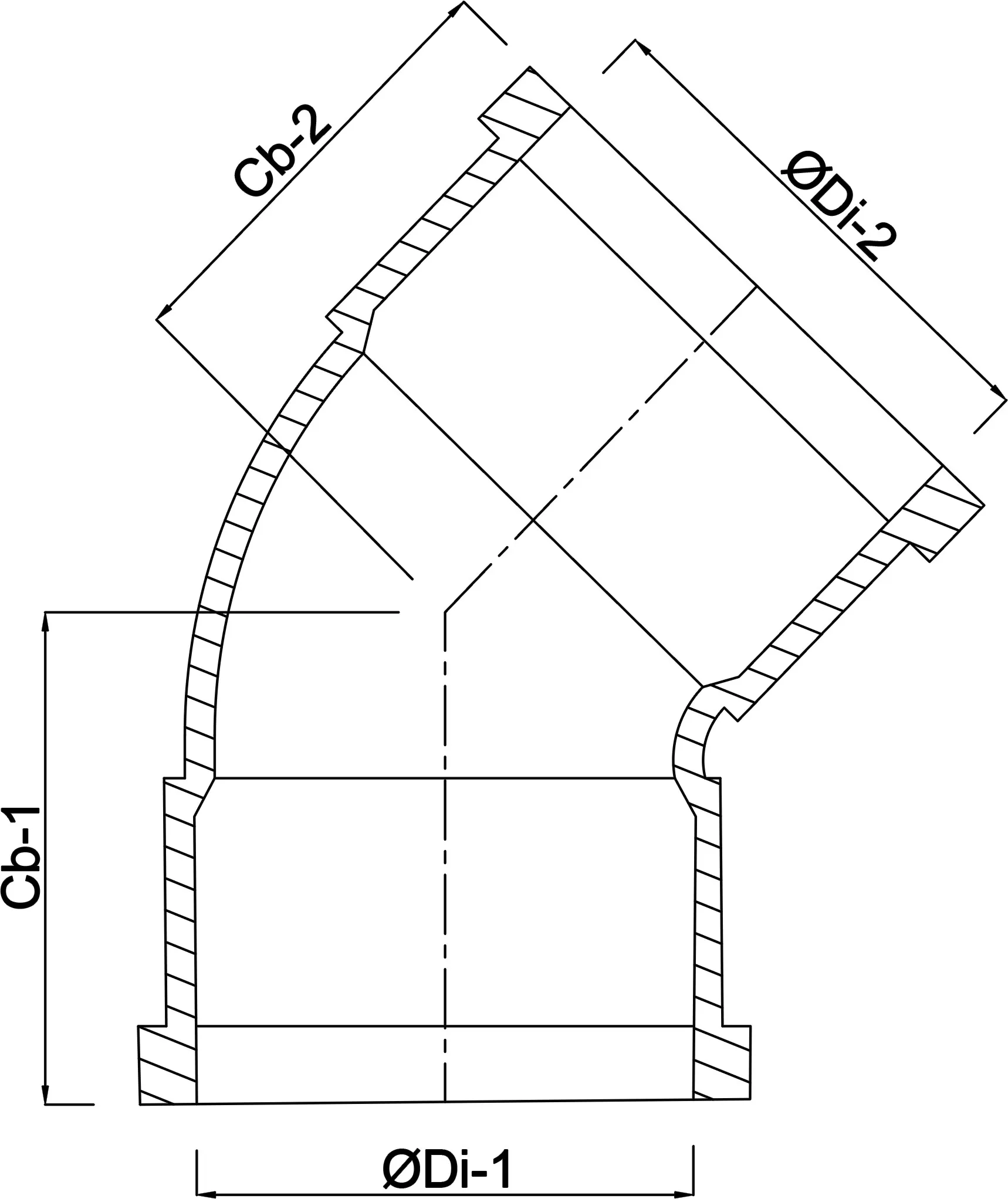 Profec Bocht 45° PVC-U 110 mm lijmmof 12,5bar grijs type handgevormd