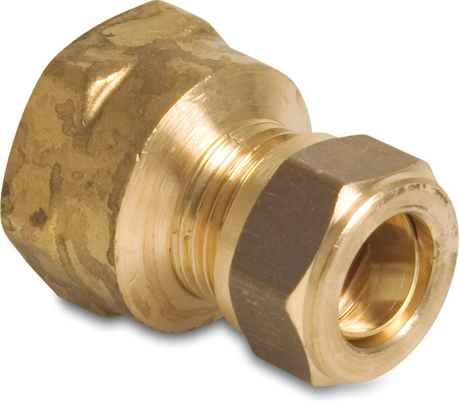 Bonfix Adaptor socket brass 12 mm x 3/8" compression x female thread KIWA/GASTEC