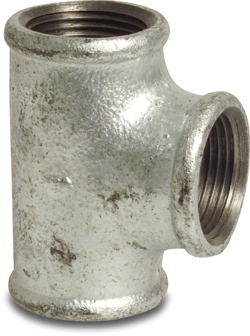 Profec Nr. 130 T-Stück 90° Gusseisen Verzinkt 1/8" Innengewinde 25bar DVGW