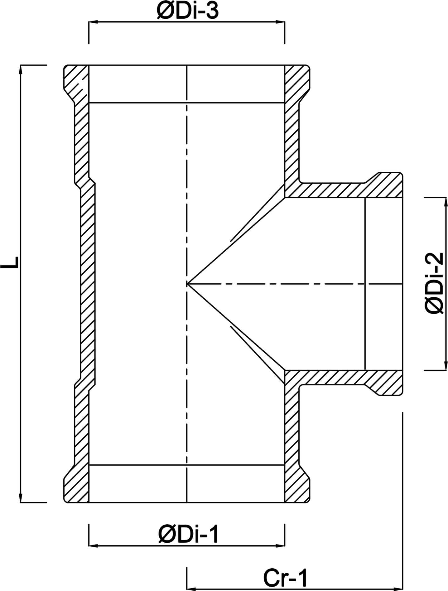 T-stuk 87° PVC-U 200 mm x 110 mm x 200 mm SN4 manchet grijs KOMO/BENOR