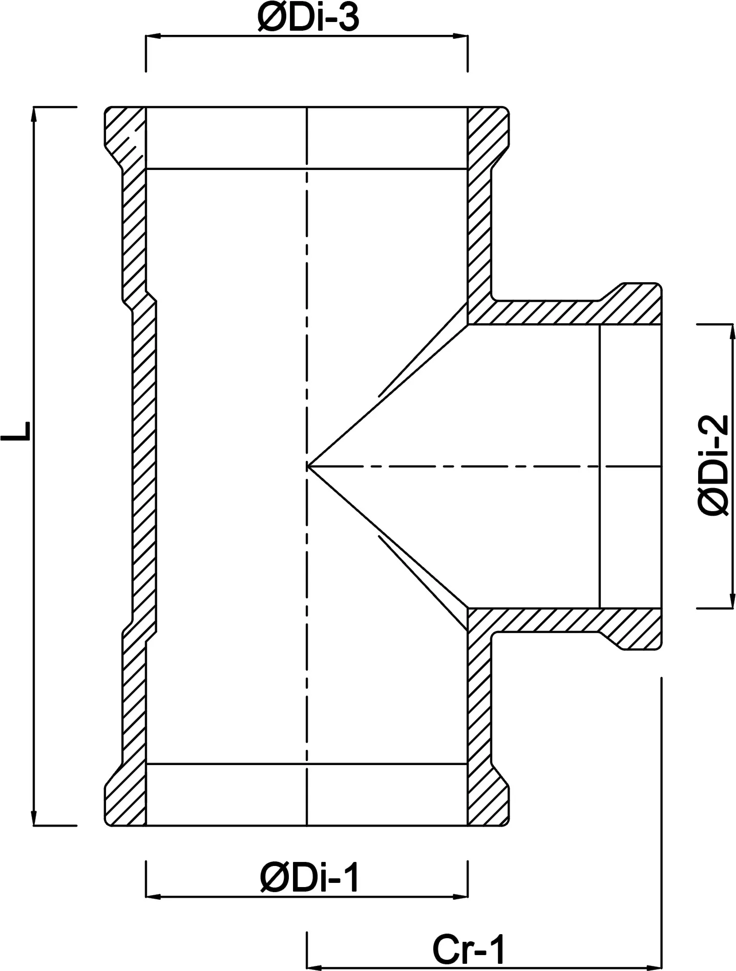 T-Stück 87° PVC-U 200 mm x 125 mm x 200 mm SN4 Steckmuffe Grau KOMO/BENOR