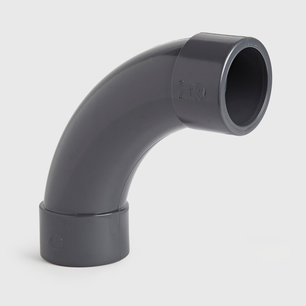 Profec Bocht 45° PVC-U 160 mm lijmmof 12,5bar grijs type handgevormd