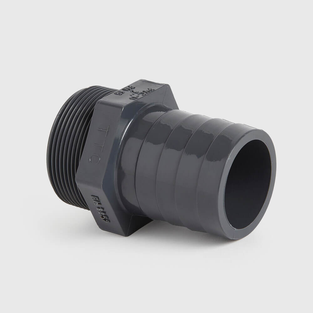 Hose tail adaptor PVC-U 1/2" male thread x hose tail