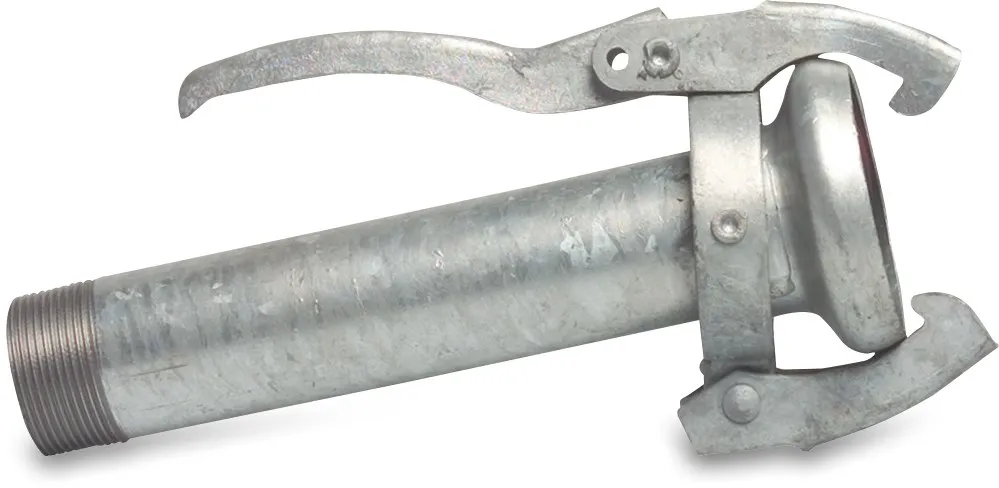 Quick coupler adaptor steel galvanised 133 mm x 4" female part Perrot x male thread type Perrot
