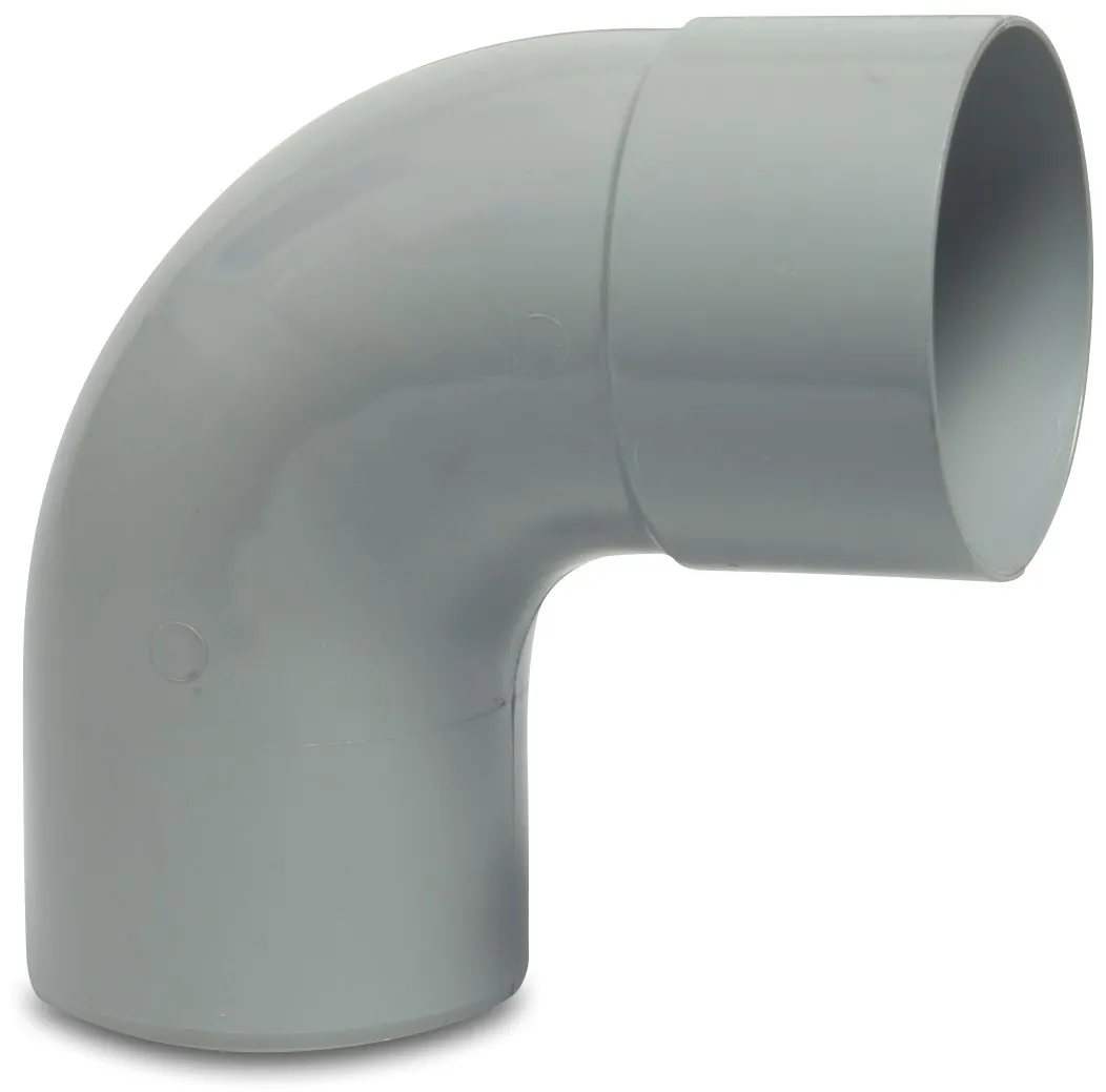 Bend 87° PVC-U 70 mm glue socket x spigot grey