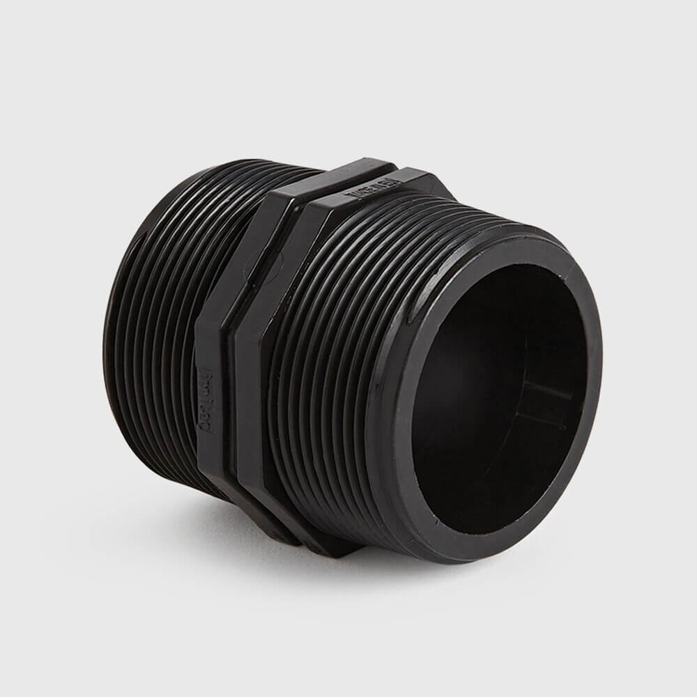 Raccord fileté PP 3/4" filetage mâle 10bar noir