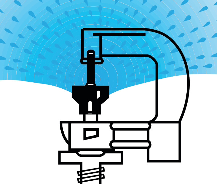 NaanDan Bügeldüse Kunststoff 3/8WW Außengewinde 1,1 mm 360° Rot Typ Hadar 7110, medium range rotor
