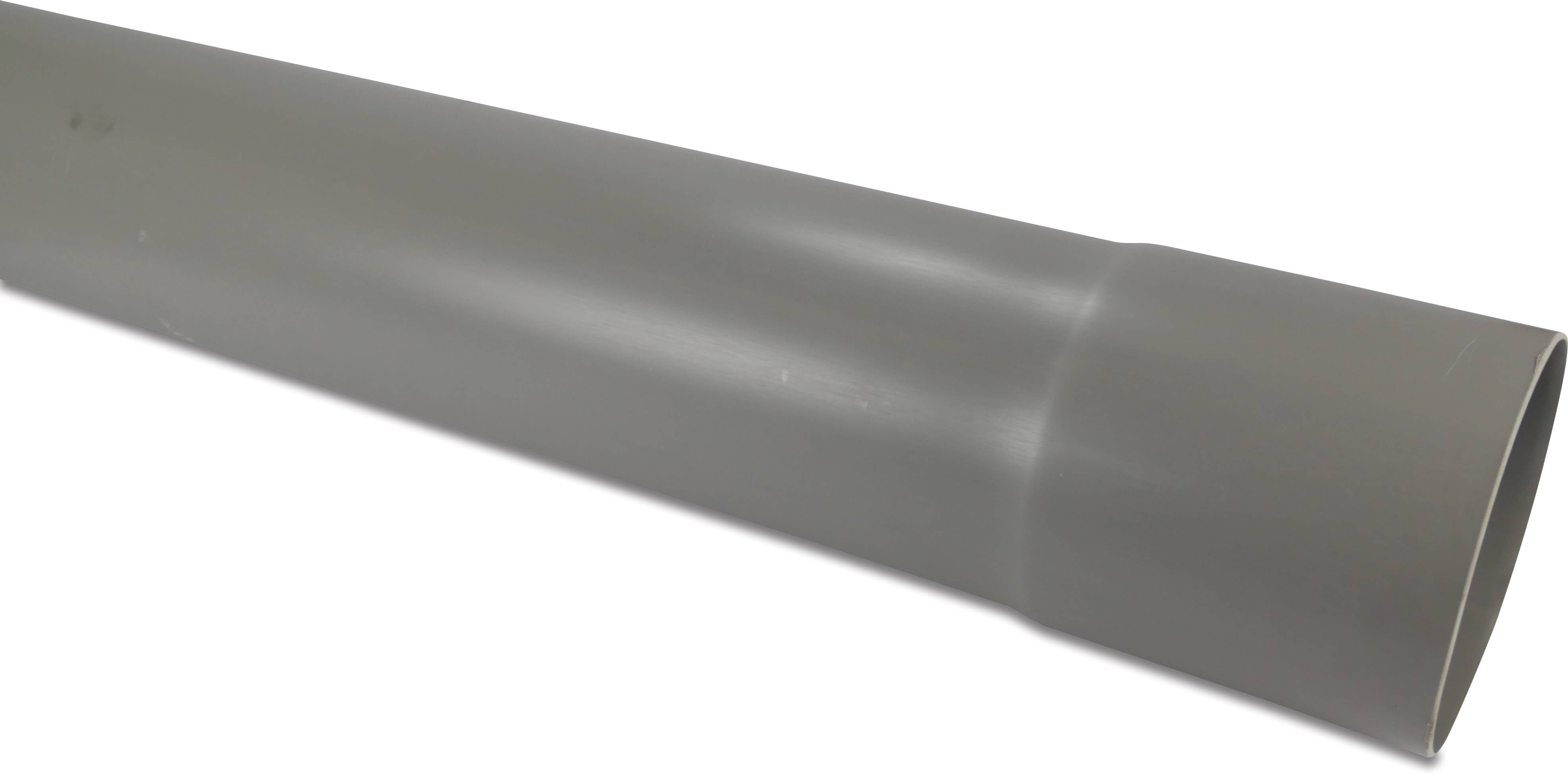 Drainage pipe PVC-U 110 mm x 2,2 mm SN2 glue socket x plain grey 5m