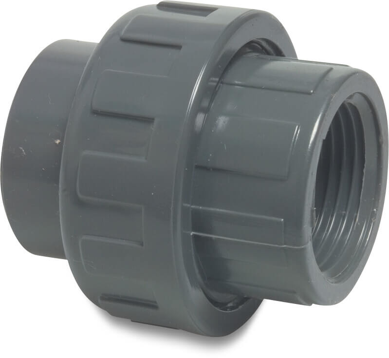 Profec Union adaptor PVC-U 2" imperial glue socket x female thread 10bar grey