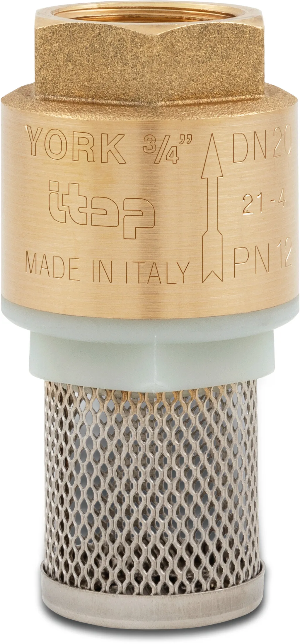 Itap Foot valve brass 3/8" female thread 10bar stainless steel 304 type 108