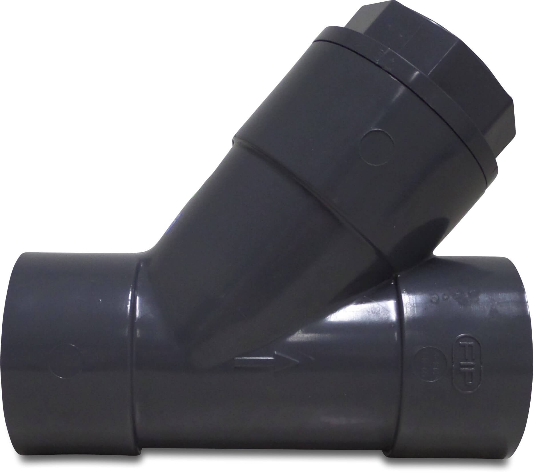 Zawór zwrotny PVC-U 75 mm KW 10bar szary