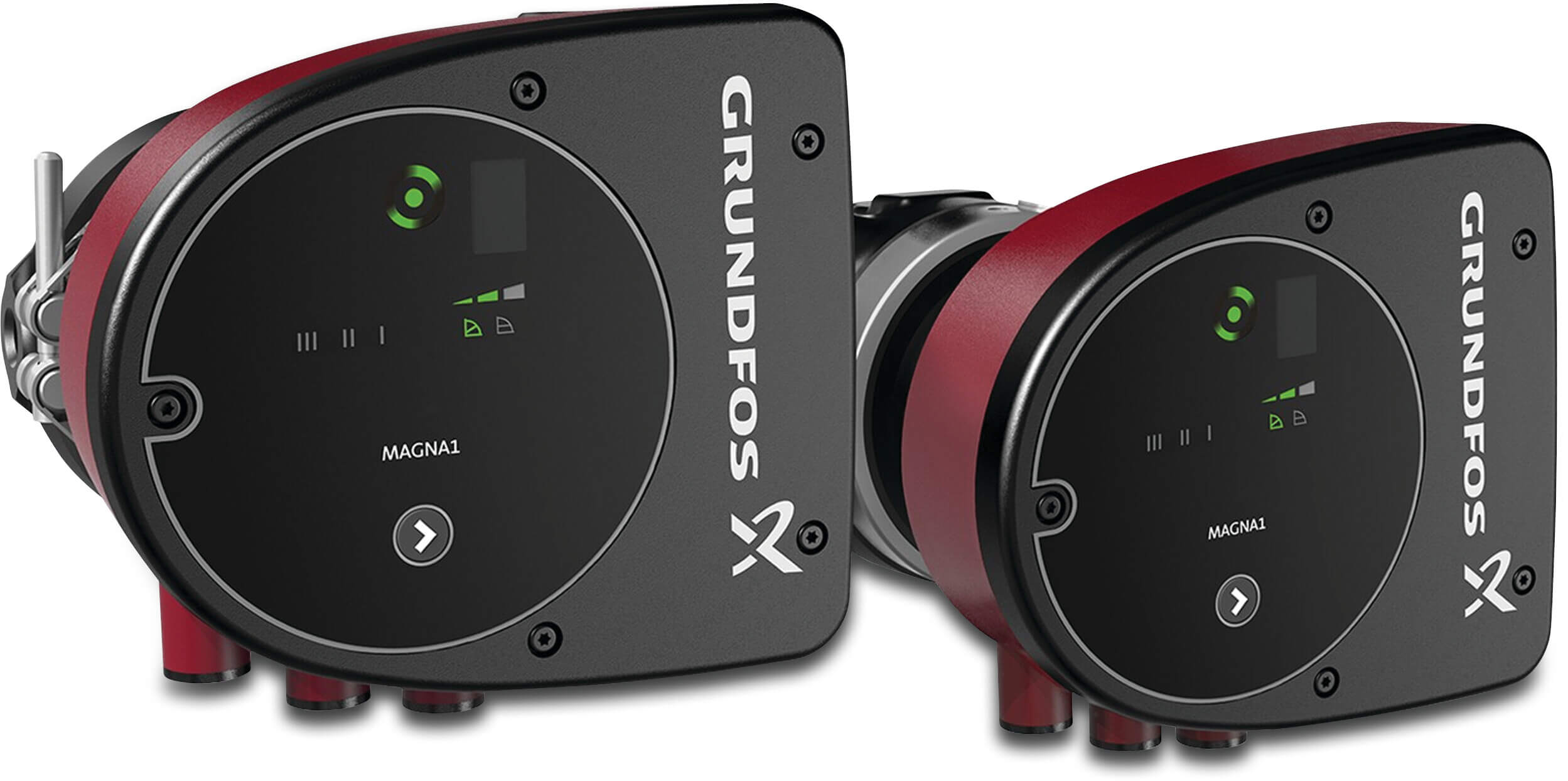 Grundfos Variable speed twin head circulator cast iron 2" female thread 1.41A 230VAC type Magna1 D 32-100