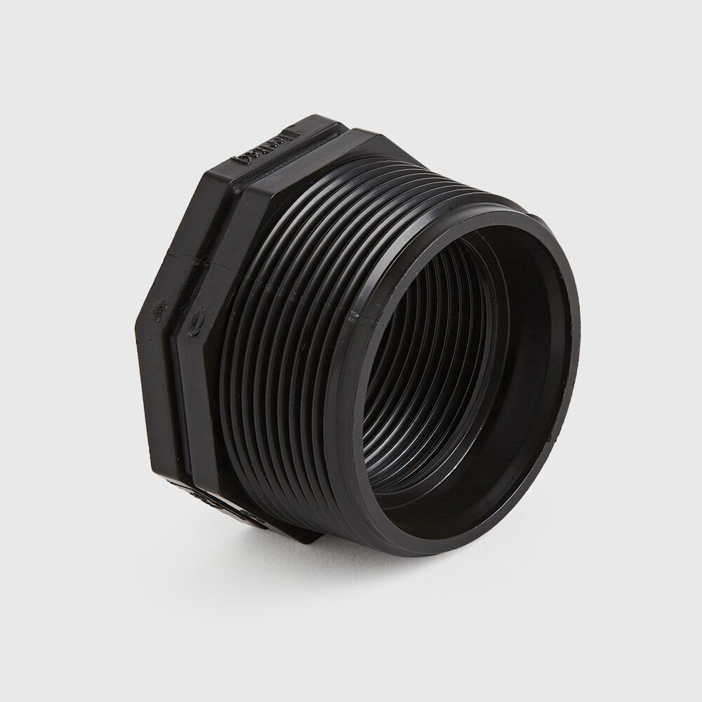 Reducer bush PP 1 1/2" x 3/4" male thread x female thread 10bar black