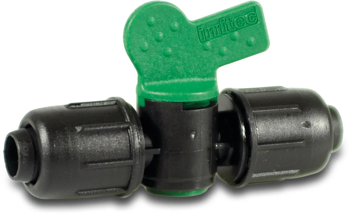 Plug valve PP 16 mm lock 4bar black/green