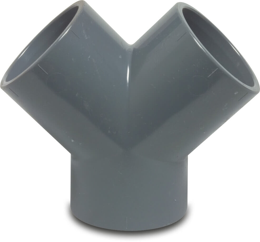 Profec Y-piece PVC-U 50 mm glue socket 10bar grey