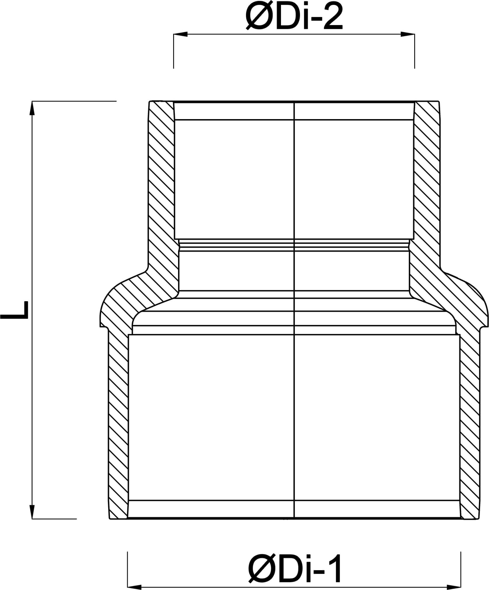 VDL Verloopsok PVC-U 90 mm x 50 mm lijmmof 12.5bar grijs type handvorm