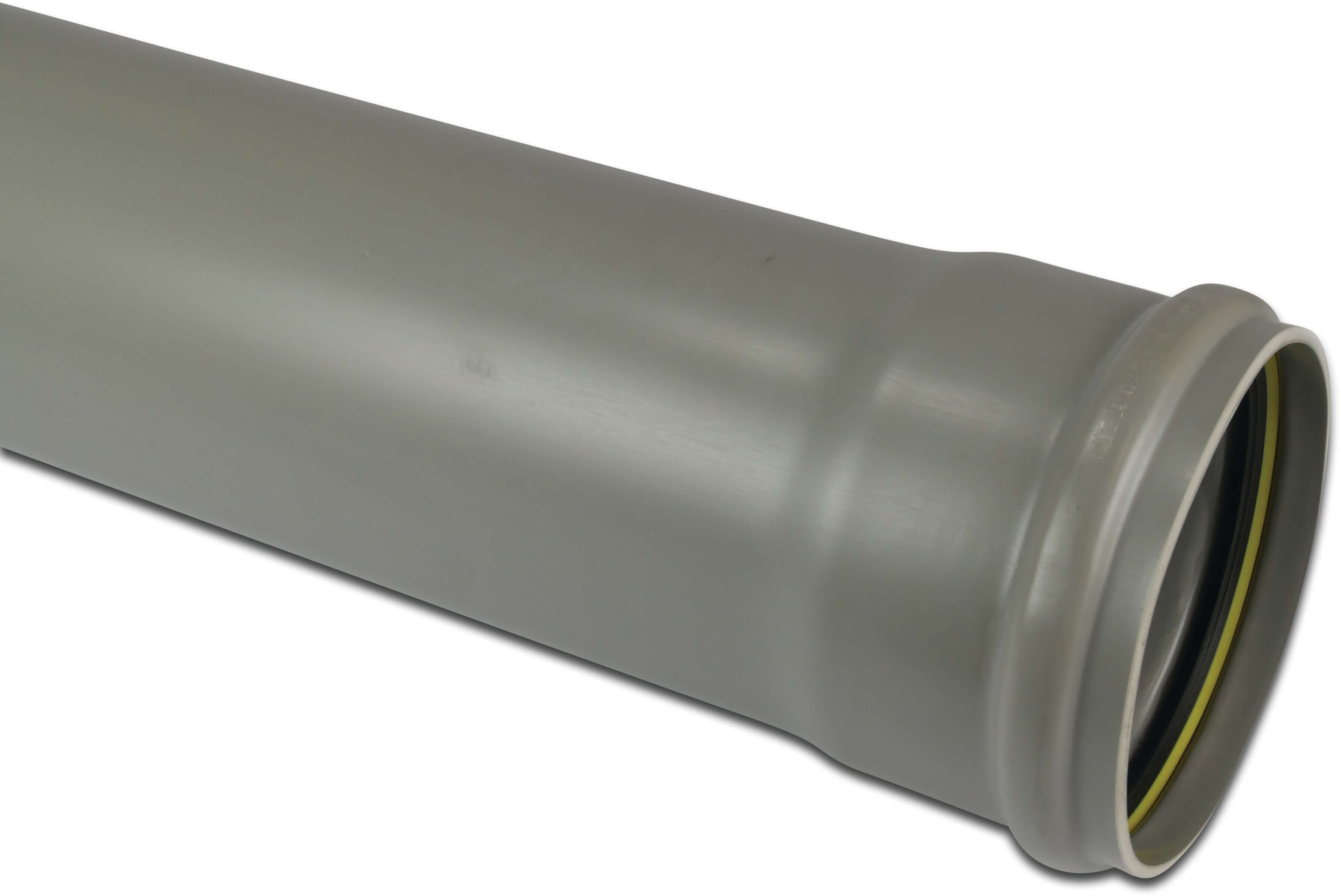 Abflussrohr PVC-U 160 mm x 3,2 mm SN2 Steckmuffe x Glatt Grau 5m BENOR
