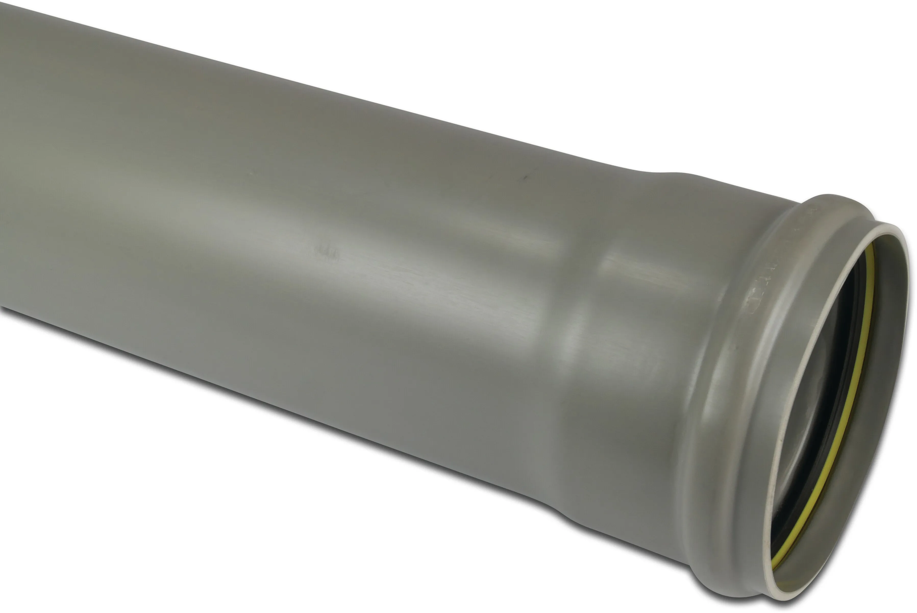 Drainage pipe PVC-U 400 mm x 7,9 mm SN2 ring seal x plain grey 5m BENOR