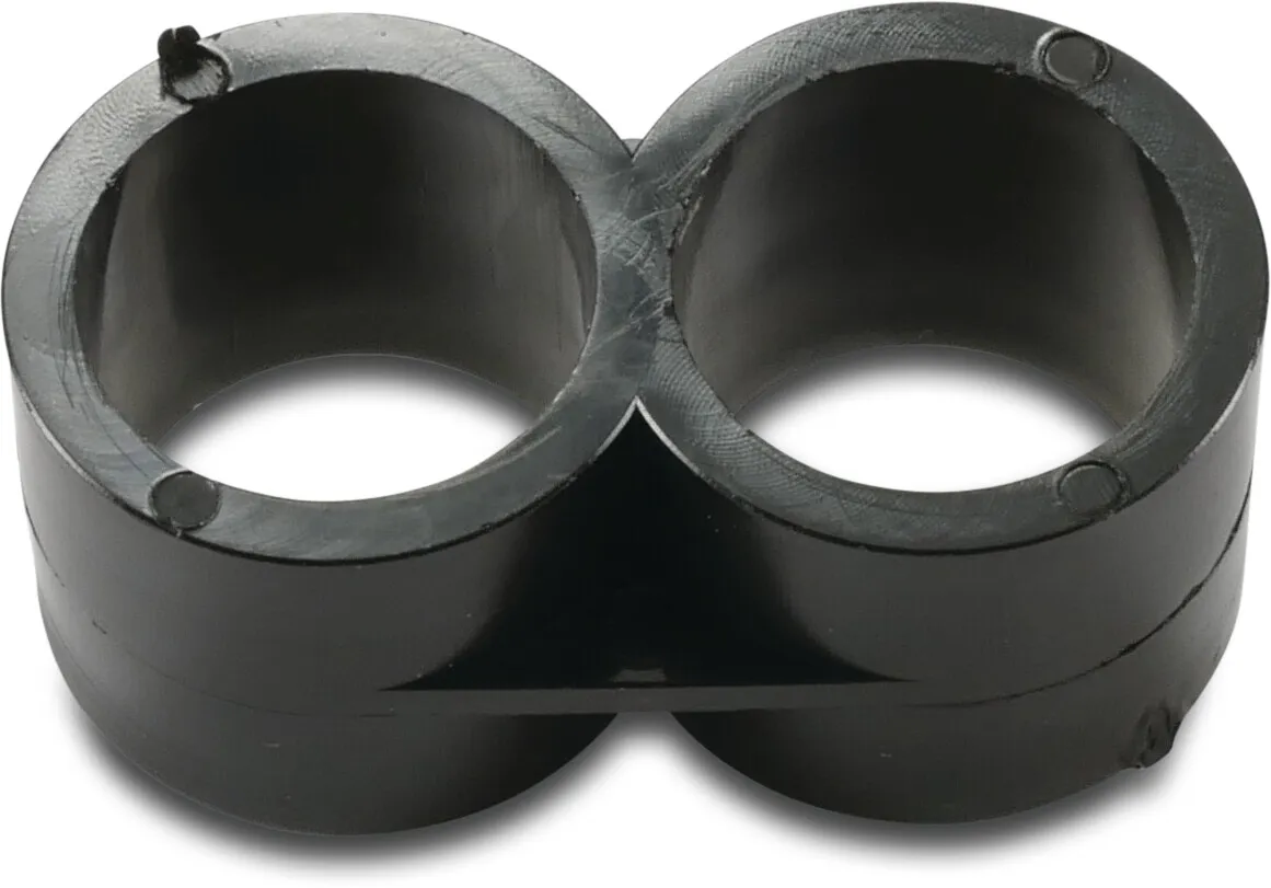 8-formad ändförslutning PP 16 mm svart