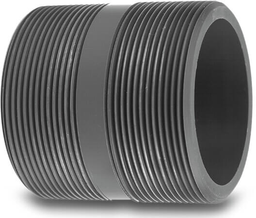 VDL Nipple PVC-U 2 1/2" male thread 16bar grey type made from tubing