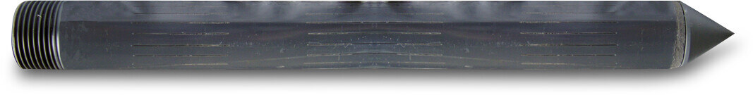 Brunnsskärm med stopp PVC-U 1" utvändig gänga 0,3 mm svart 0,5m type räfflad