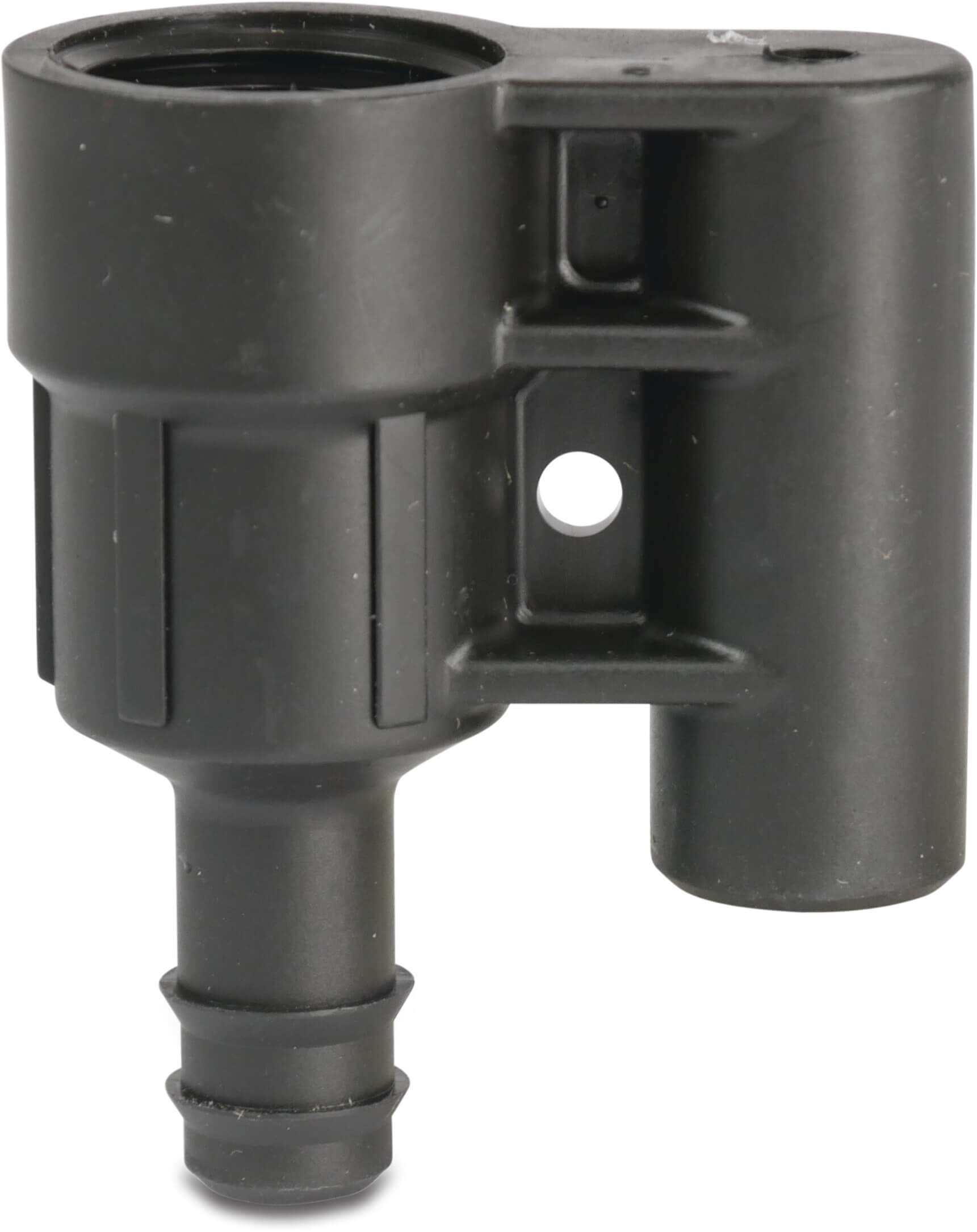 NaanDan Adapter kunststof 1/2" x 9/12 mm binnendraad x barbed zwart type stand 52