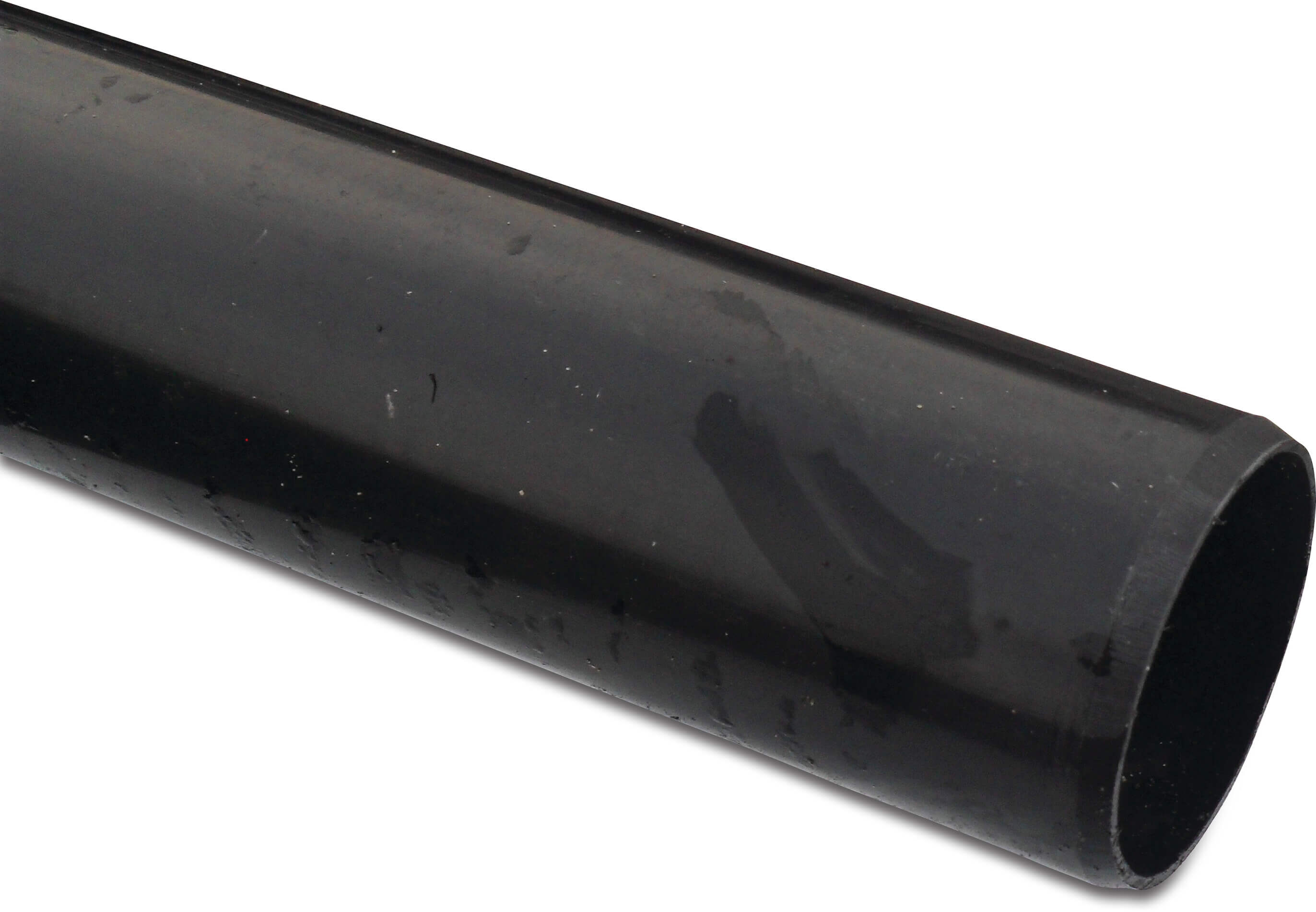 Pressure pipe PVC-U 50 mm x 3,7 mm glue socket x plain 16bar ISO-PN16 DIN-PN16 black 5m