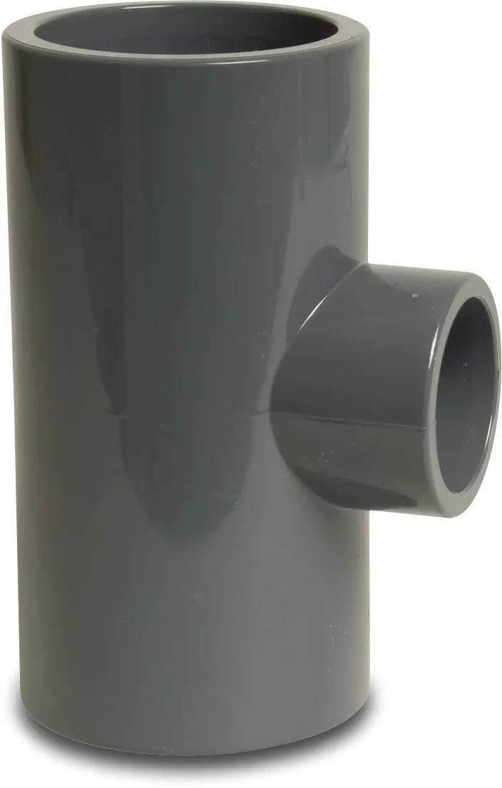Profec T-stuk 90° PVC-U 20 mm x 16 mm x 20 mm lijmmof 16bar grijs