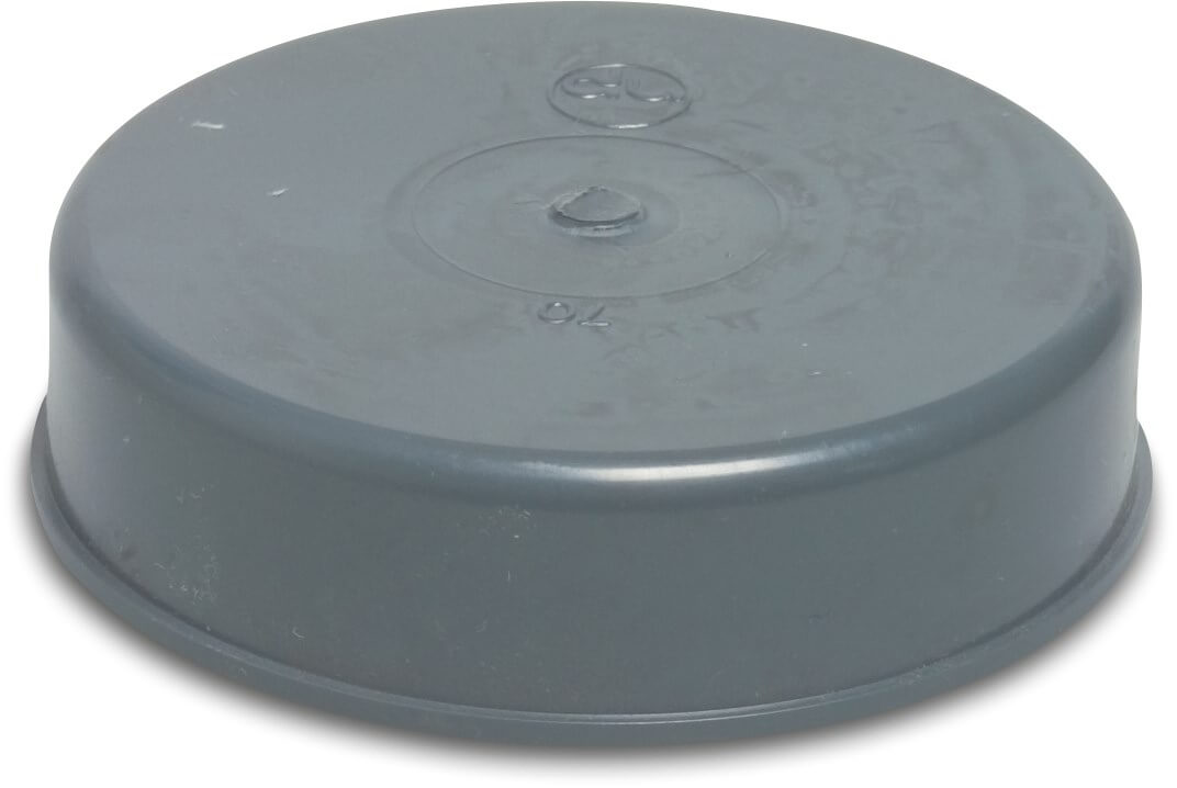 Cap PVC-U 70 mm glue socket grey