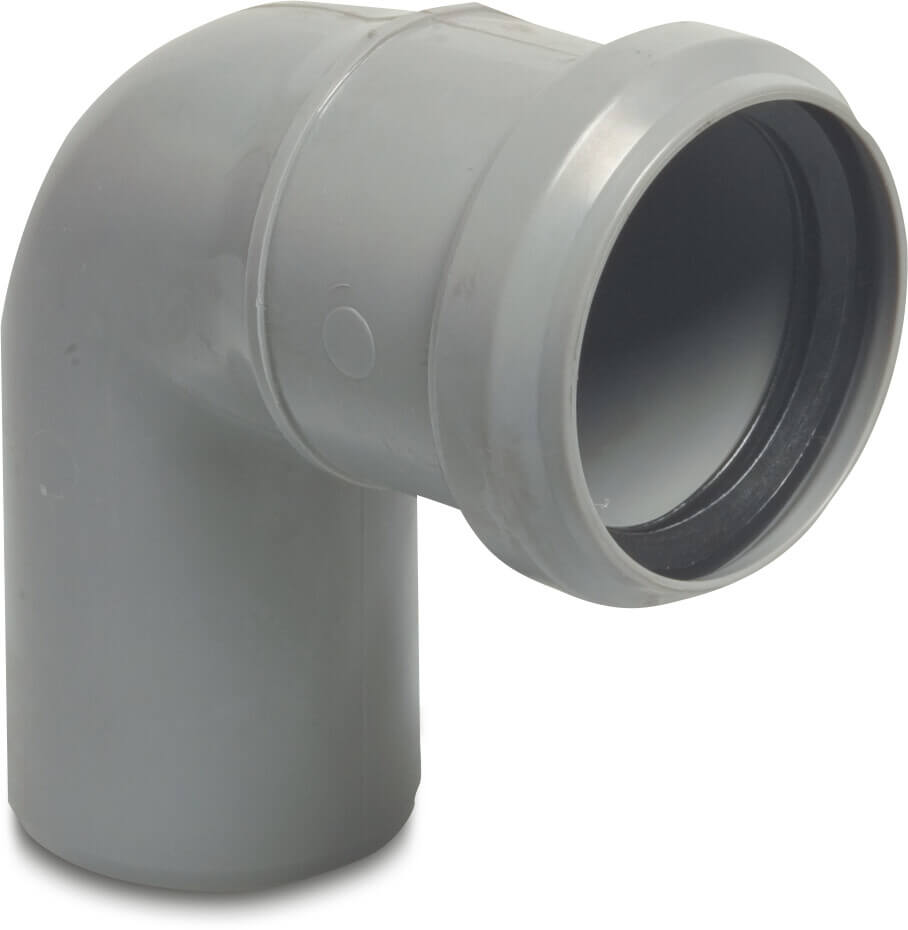 Drainage bend 87° PP 75 mm spigot x ring seal grey