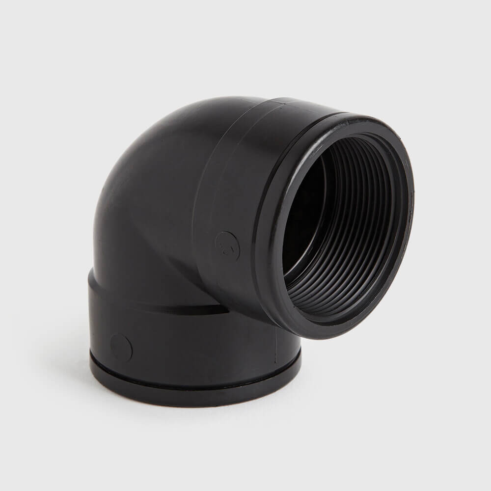 Elbow 90° PP 1" female thread 10bar black