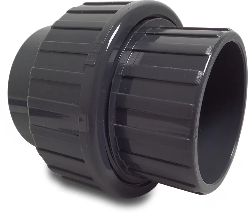 Profec Union coupler PVC-U 2 1/2" imperial glue socket 16bar grey