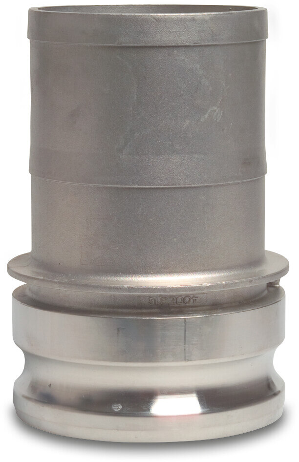 Schnellkupplung Edelstahl 316 1 1/2" x 38 mm V-Teil Kamlock x Schlauchtülle 16bar Typ Kamlock E