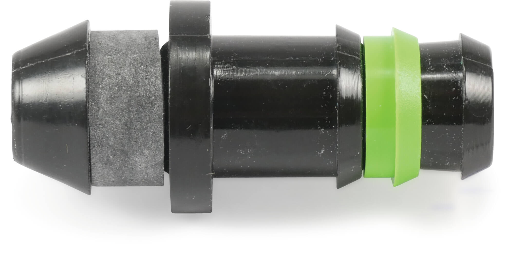 Lige samling POM 20 mm modhage x indstik 4bar sort