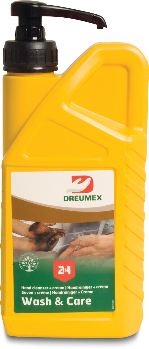 Dreumex Hand cleaner 3ltr with pump type Wash & Care